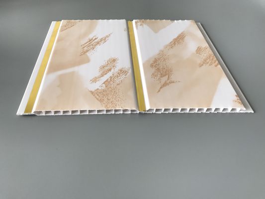 Banyo Kaplama 250mm için Geniş Altın Hatları Su Geçirmez Duvar Panelleri