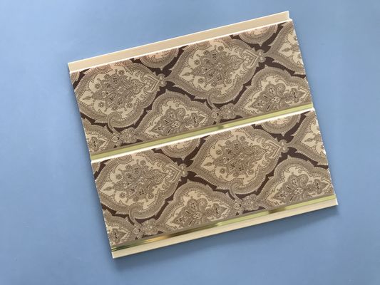 Restoran Dekorasyon için 200 × 6mm Baskı Altın Hat Tavan PVC Paneller