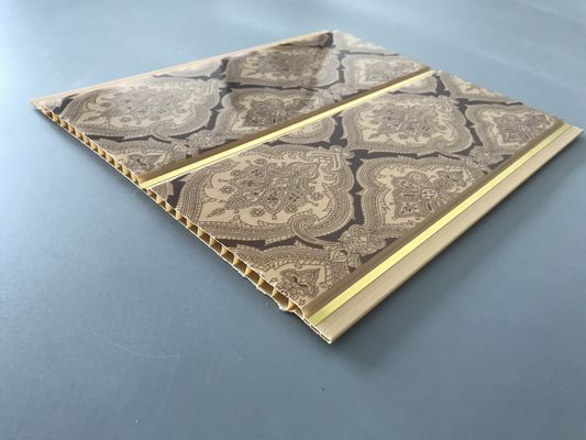 Restoran Dekorasyon için 200 × 6mm Baskı Altın Hat Tavan PVC Paneller