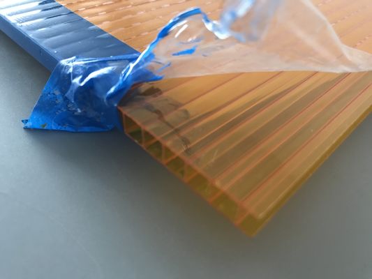 Turuncu Çift Duvar Polikarbonat Paneller, Polikarbonat Içi Boş Levha UV Dayanımlı